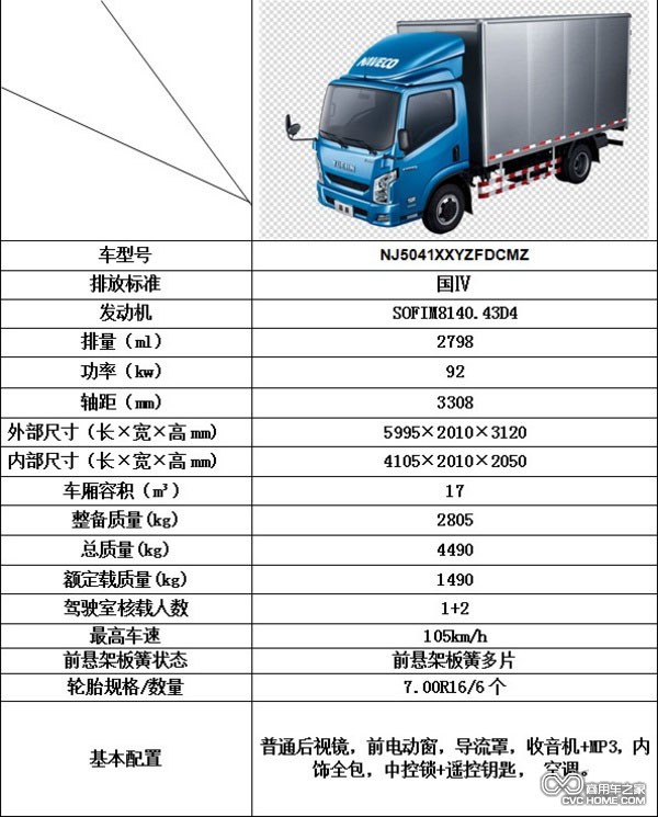 依維柯超越C300參數(shù)表 商用車(chē)之家