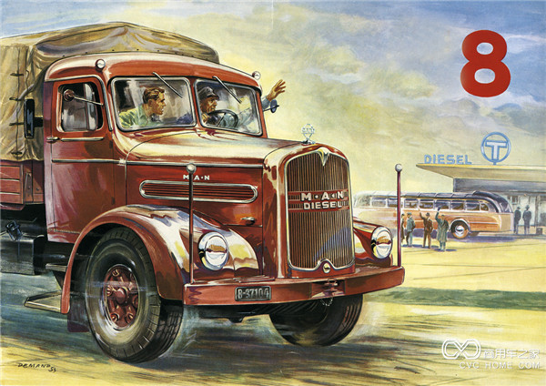 1951年,匹配了V8發(fā)動(dòng)機(jī)的曼恩F8卡車，可達(dá)180 馬力。.jpg